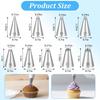 JIEYAO 9 Piece Stainless Steel Star Piping Tips Set, French Open Star Tube Frosting Nozzle Kit Pastry Decorating Tips for Cupcakes Cakes Cookies