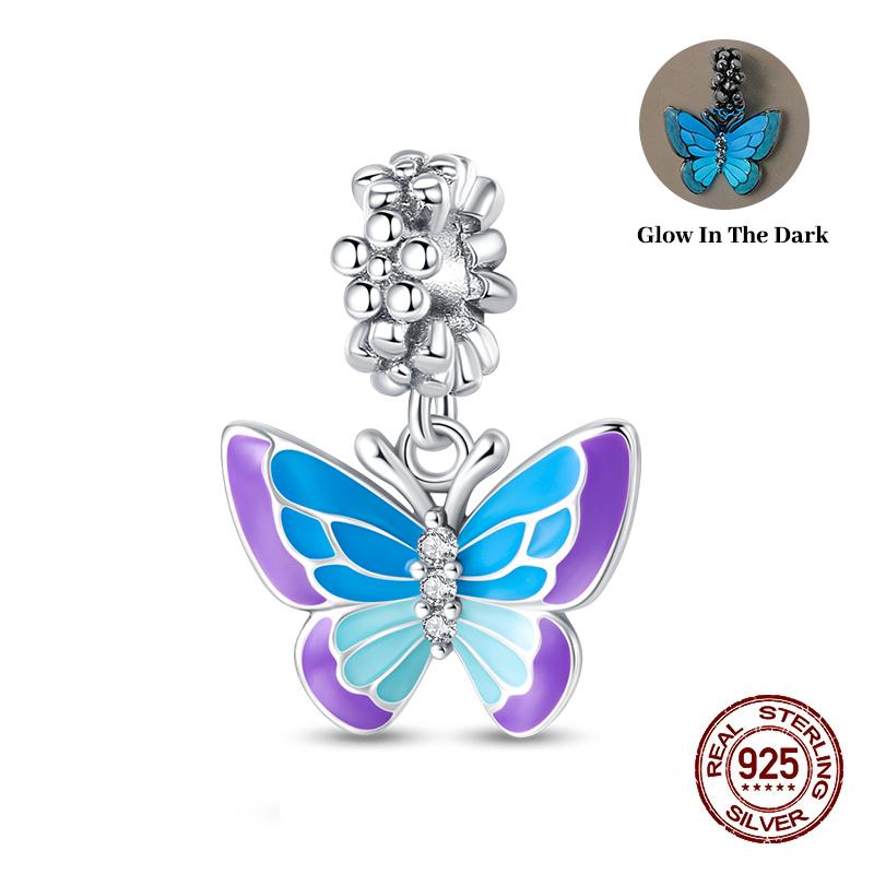Compatible With 3MM Authentic Bracelets copper Colorful Dragonfly Flower Gem Butterfly Charm Bead Charms Bead Charms Fine Do It Yourself Jewellery Mak