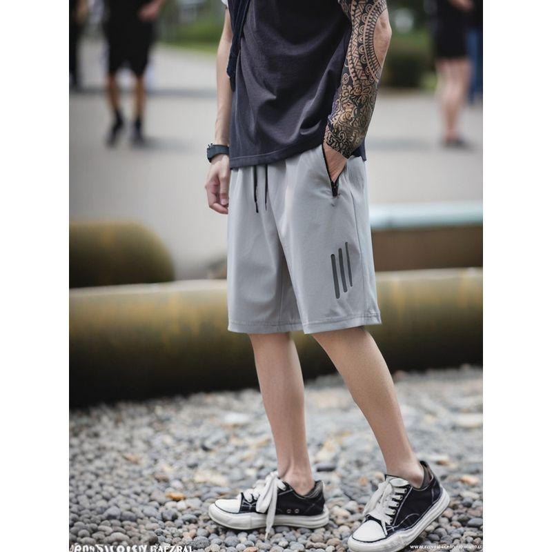 Outdoor Sports Fitness Running Ice Silk Quick-Dry Shorts for Men, Summer Thin Five-Point Pants, Export Men's Casual Mid-Length Pants