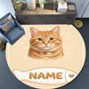 Custom Name,Cat Fish Label Portrait pattern round rug,Carpet Rug for Living Room Bedroom Playroom ,Non-slip Floor Mat,Holiday Gifts and Birthday Gifts