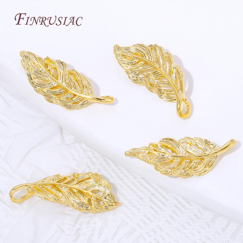 18K Gold Plated Brass Flower & Leaf Pendants For Jewelry,Charms For Earrings Making Accessories,DIY Jewelry Necklaces Findings