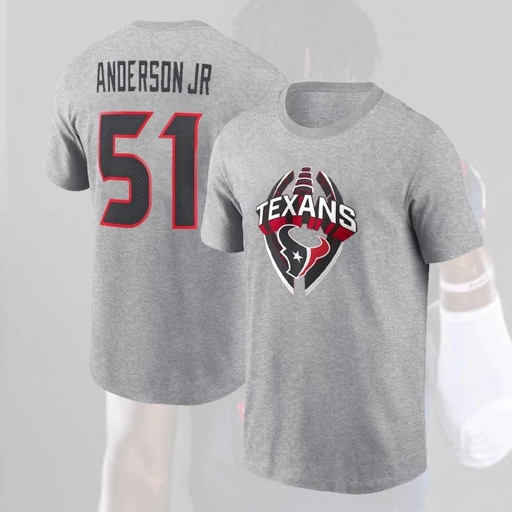 Will 1Anderson 51 Houston Team Icon Name & Number Grey Shirt S-5XL 2XL