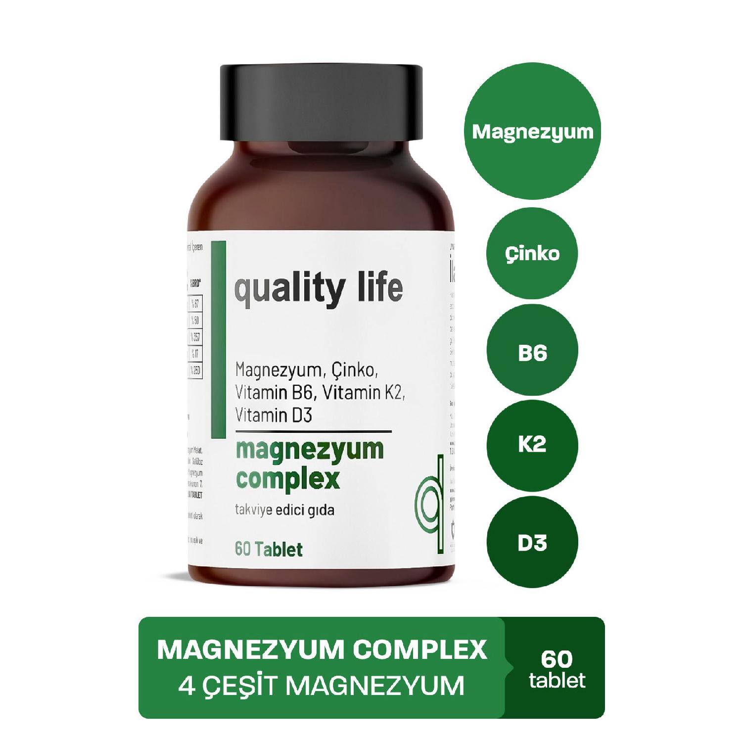 

Magnesium Complex 60 Tablet - Magnesium Malat Citrate Glycinate Taurat Bisclisinate - Magnesium Zinc