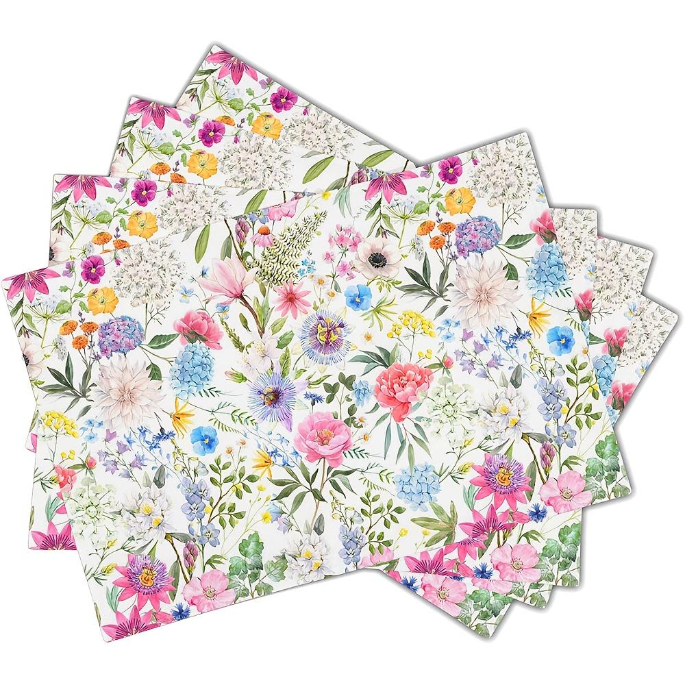 Watercolor Flower Placemats Set of 4 Summer Floral Non Slip Heat-Resistant Washable Table Place Mats Tablemats for Kitchen Dining Table Home