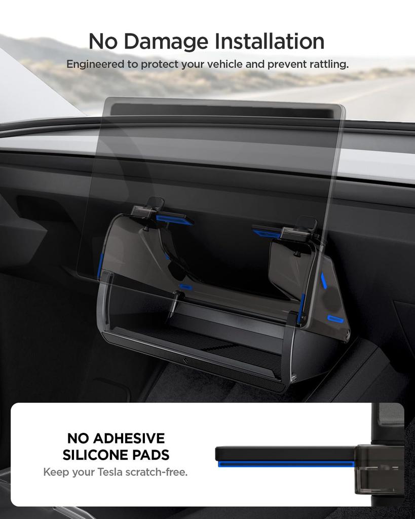 Spigen Tesla Model Y Model 3 Compatible Center Display Storage Car Accessory Juniper, Up/Down (Black)