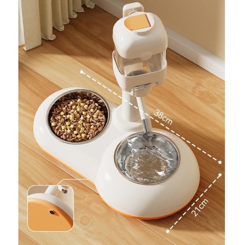 Large Dog Bowl 2 in 1 Pet Feeders Water Feeder Adjustable Height Feeder Waterer Food Container Bowl