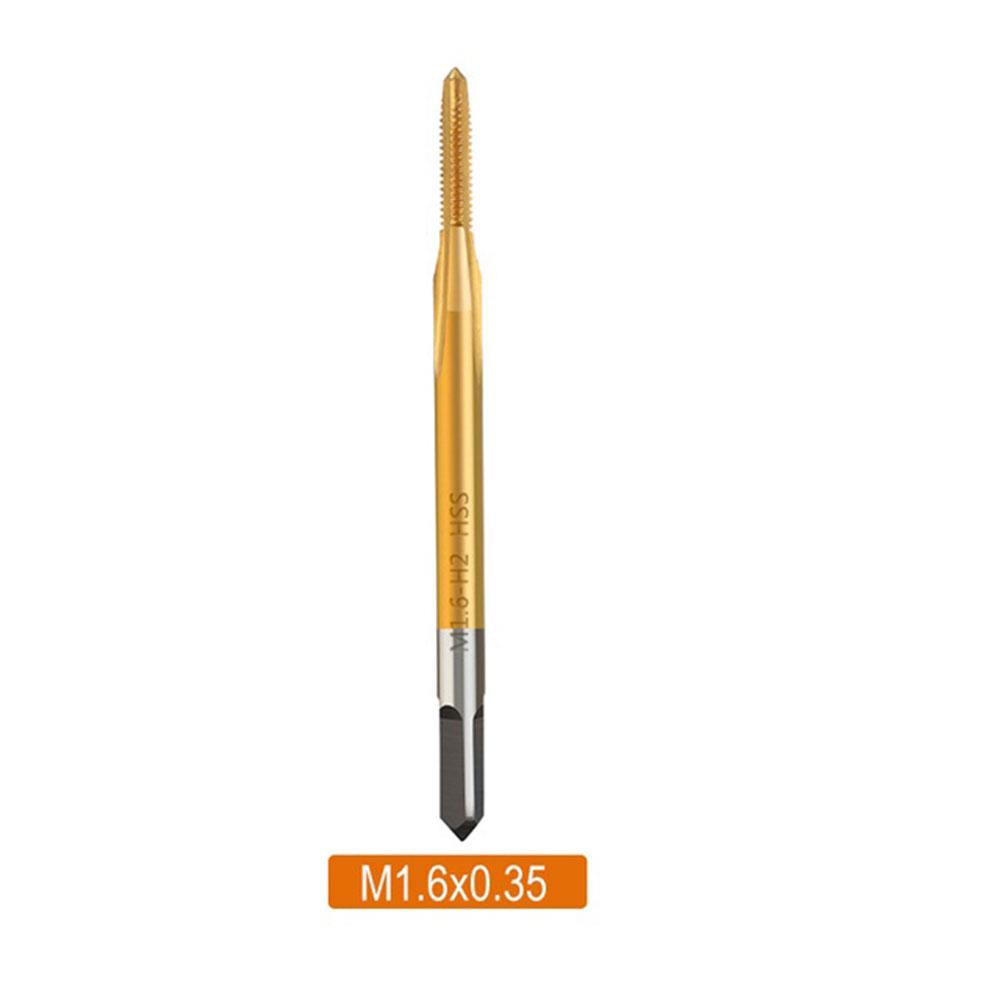 Screw Tap Drill Bit HSS Titanium Coating Screw Tap Drill Bit M1 M1.2 M1.4 M1.6 M1.7 Metric Straight Flute Thread Tap Hand Tools