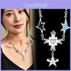 Elegant Two-tone Starry Nebula Star Necklace With Geometric Design For Fashion Lovers