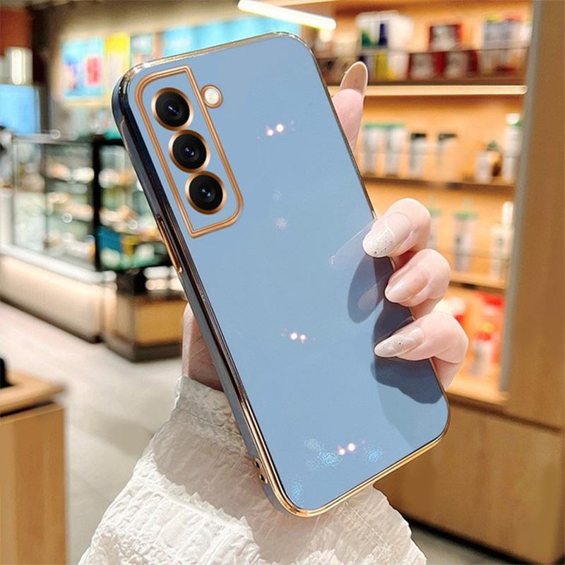 

Чехол с покрытием для Samsung Galaxy S22 S23 Ultra S21 S20 FE Plus A53 5G Роскошный мягкий силиконовый чехол-бампер Samsung S21 FE серый