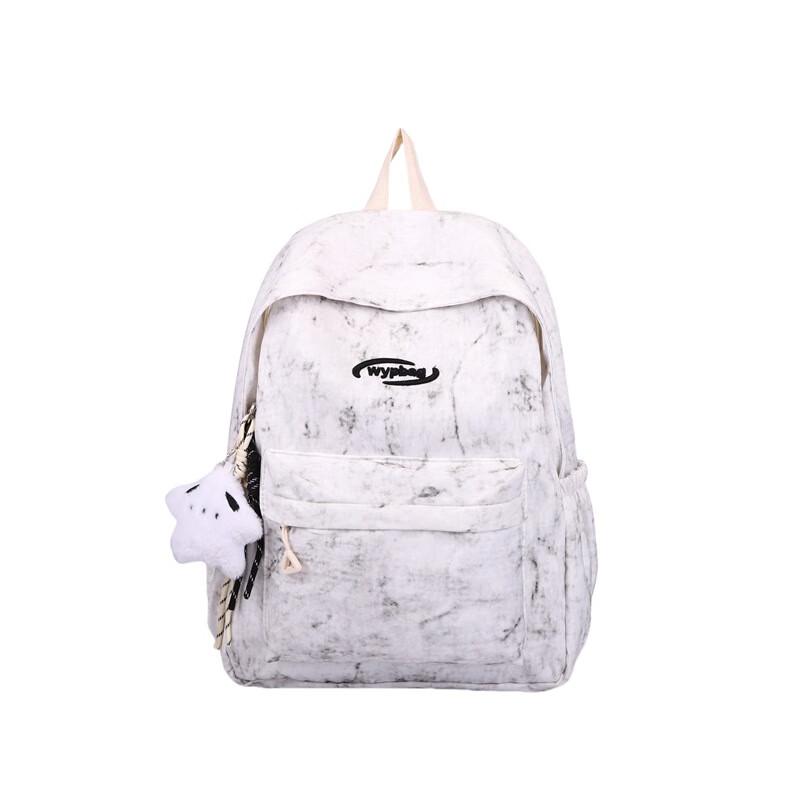 Trendy Solid Color High School Student Backpack 32x14x42cm