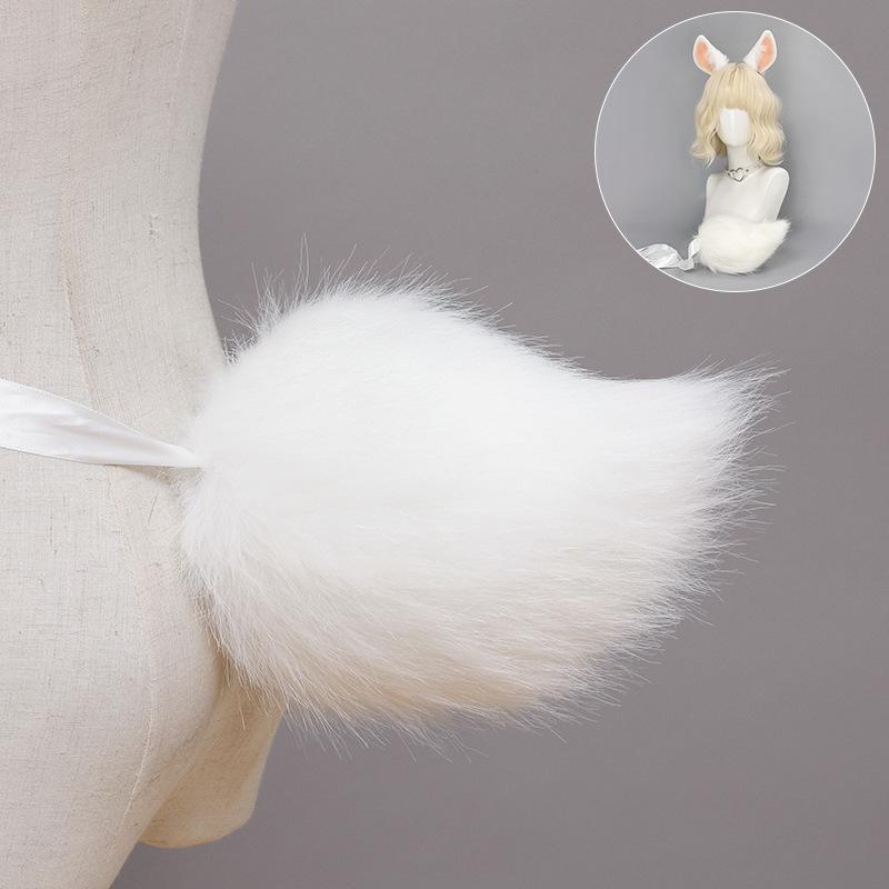 Plush simulation rabbit ear beast ear headband lolita sweet little rabbit ear hair accessories halloween rabbit ear rabbit tail set one size