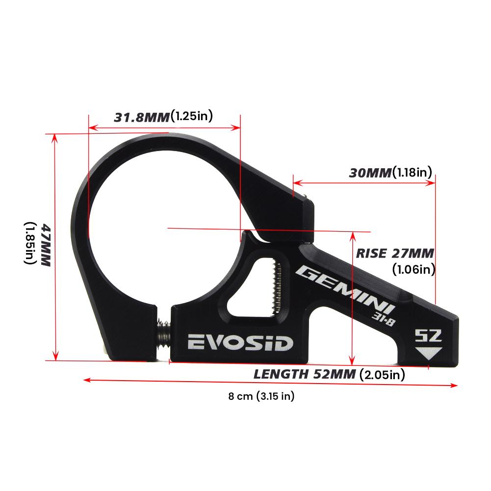 Direct Bike Stem 2 Pieces for Dual Crown Forks Direct Mount Stem for Dual Crown Forks Motorcycle Split Design Mountain Bike Stem