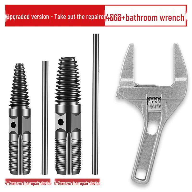 Doppelköpfiger Linksgewinde-Ausdreher für abgebrochene Wasserhahn- und Wasserrohrschrauben