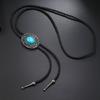 3 st PU Bolotie för Män Graverad Turkos Bolotie Halsband Krage Hänge Western Bolotie för Skjorta Rodeos Halsband