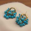 Vintage Grape New Earrings Fashionable Niche Design French Light Luxury Earrings Green Niche Earrings for Women