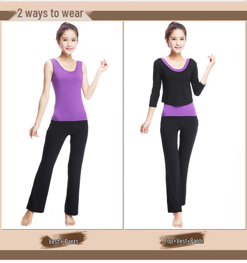 2022 Korean Style Women's Three-Piece Yoga Suit – Autumn/Winter Modal Fitness Set