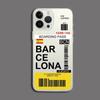 Funny World City Tourist Ticket Label Phone Case for iPhone 16 15 14 Pro Max Plus Dustproof Non-Slip Transparent Cover Fundas