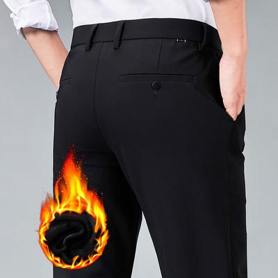 Autumn And Winter Men'S Thick Velvet/Regular Casual Pants Business Ironless Versatile Elastic Straight Pants Men'S Pants