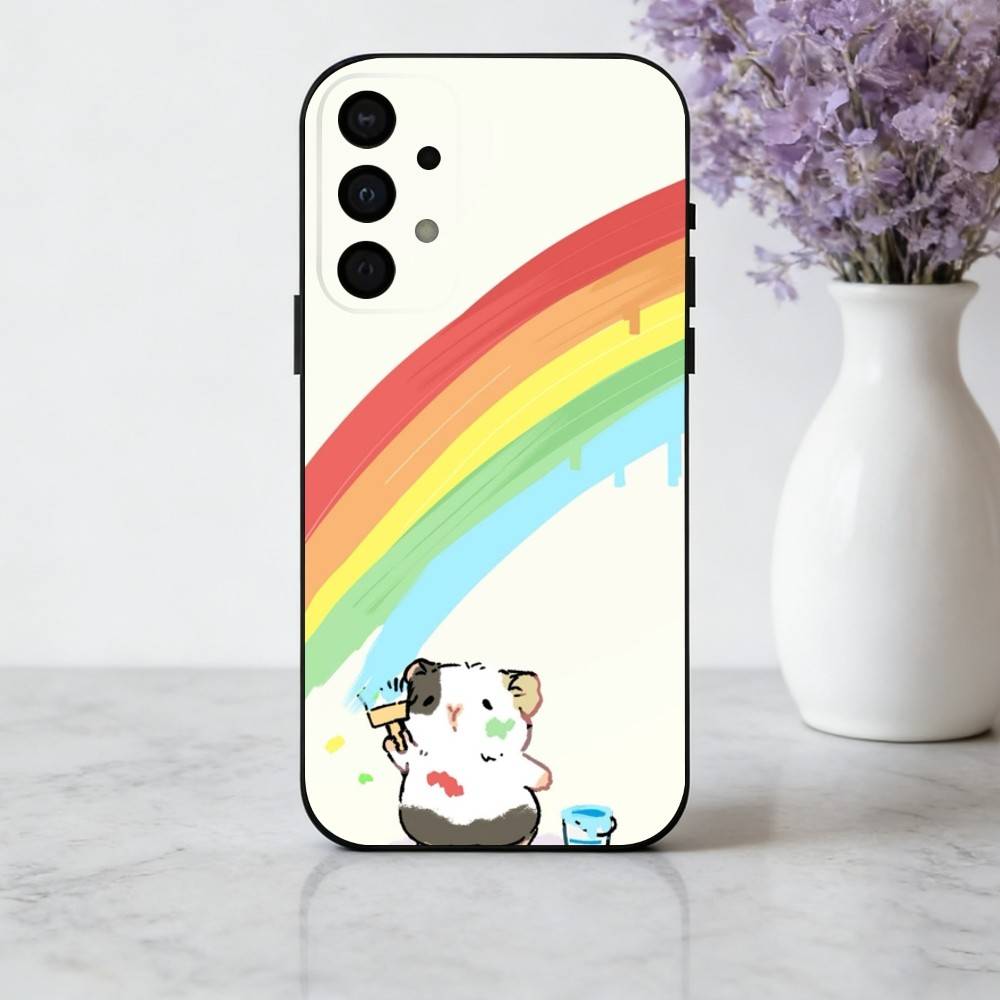 C-Cute-E C-Cartoon-N H-Hamster Phone Case For Samsung Galaxy A73,A72,A71,A70,A53,A52,A51,Soft Silicone Black Cover