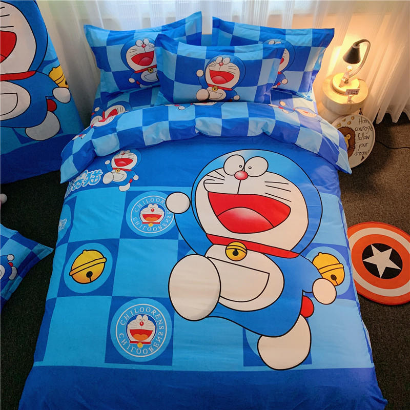 Japansk anime Påslakan Örngott 3D-tryckt D-Doraemon Sängkläder Påslakan för Barn Flickor Pojkar Tonåringar