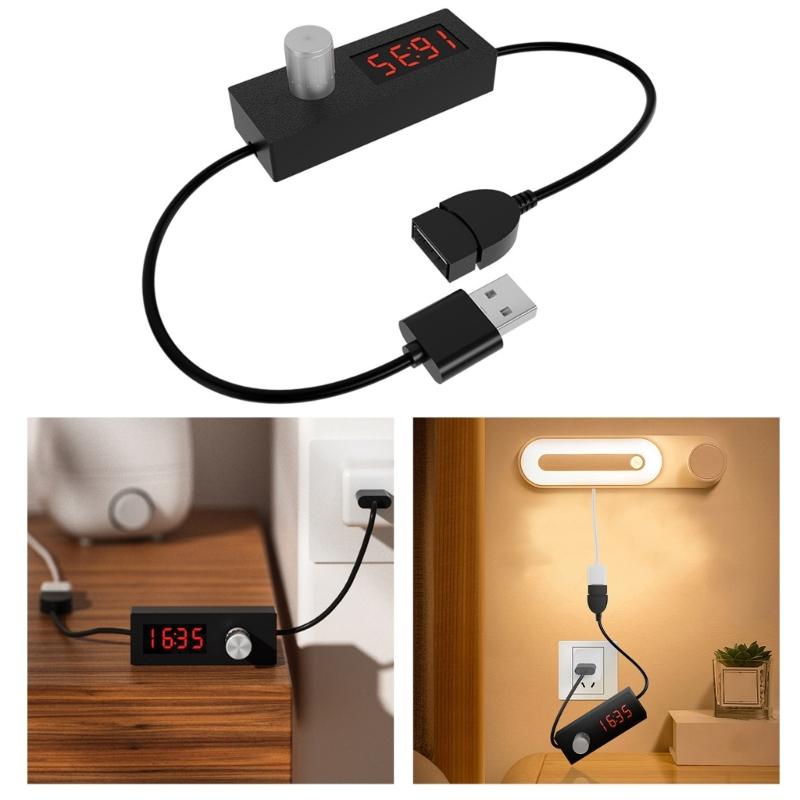 Digital Display USB Timer Power Off Switching Cable Adjustable Countdown From 5 Minutes To 24 Hours 55 Minutes