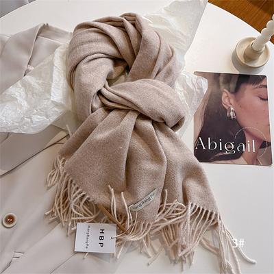 Winter Weibliche Schal Kaschmir Schals Wraps Frauen Solide Lange Hijab Stolen Pashmina Bufanda Quaste Herbst Dame Stirnband