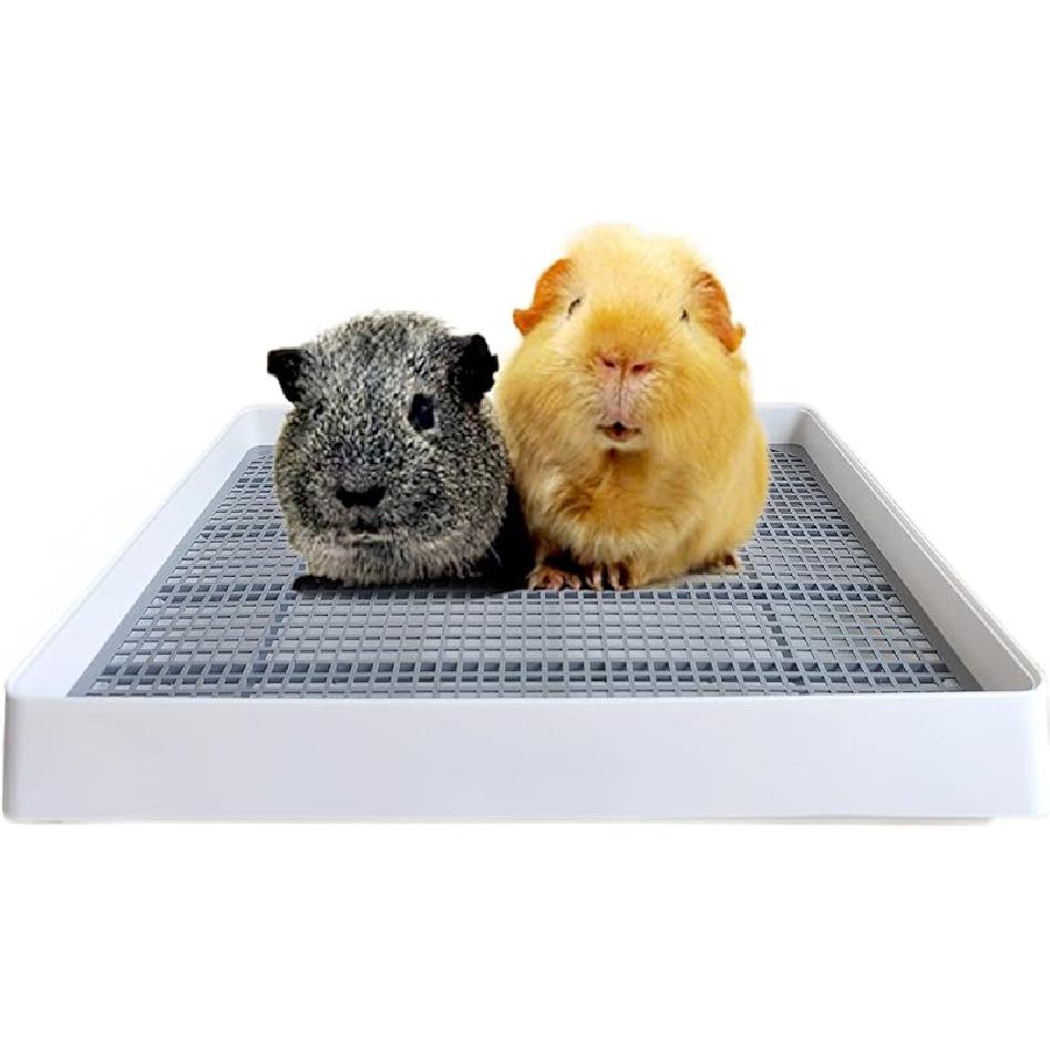 PODOO Rabbit Large Litter Box, Guinea Pig Training Pan Cage with Toilet Tray, Ideal for Rats, Ferret, Bunny Small and Medium Animals (Medium)