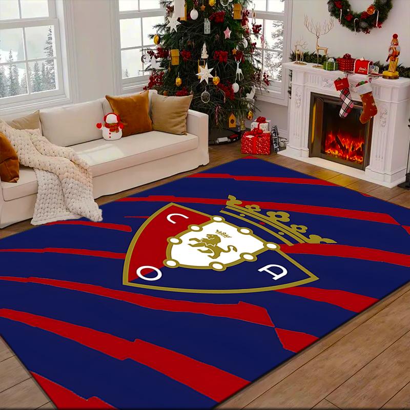 1PC Red Blue Shield Atletico Rug Game Carpet, Floor Mat for Bedroom Living Room Entryway Rug, Home Decor Idea Gift for Christmas birthday