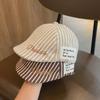 British Baby Striped Beret Cap Spring Summer Thin Sunshade Peaked Cap Reversible Forward Hat for Infants