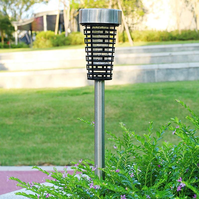 2 Pack Solar Powered LED Light Garden Pest Bug Insect Repellents Garden Lawn Light Solar Light with Mosquito Killer Lamp