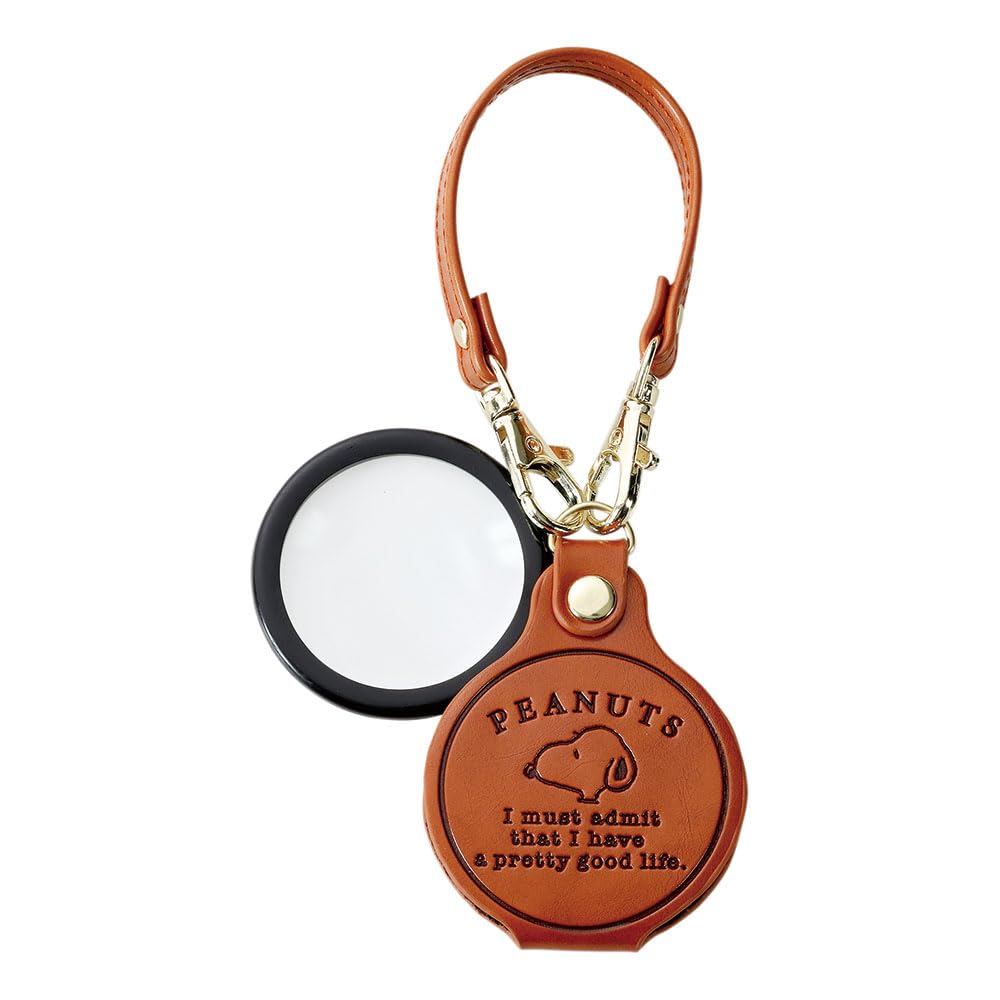 Pearl Magnifying 3x with Snoopy Strap Sliding Handheld Pocket Perfect Gift for and Respect for the Aged Day Glass, Magnification, Cover, Charm,