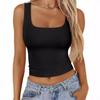 Crop Top a Collo Quadrato Europeo e Americano – Canottiera Estiva da Donna