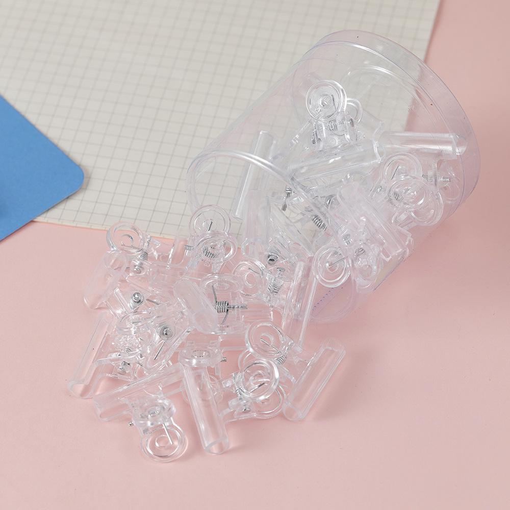 Acrylic Heart-Shaped Clear Binder Clips, Long Tail Storage Clips for Office Use