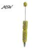 Beaded Ballpoint Pen Diamond Beadable Pens, Bling Rhinestone DIY Bead Pen, Crystal Shaft Retractable Twist Black Ink Pens for Decorations Office