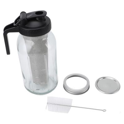 Carafa pentru Prepararea Cafelei Cold Brew cu Filtru din Oțel Inoxidabil, Sticlă Groasă, Carafa pentru Prepararea Cafelei Iced