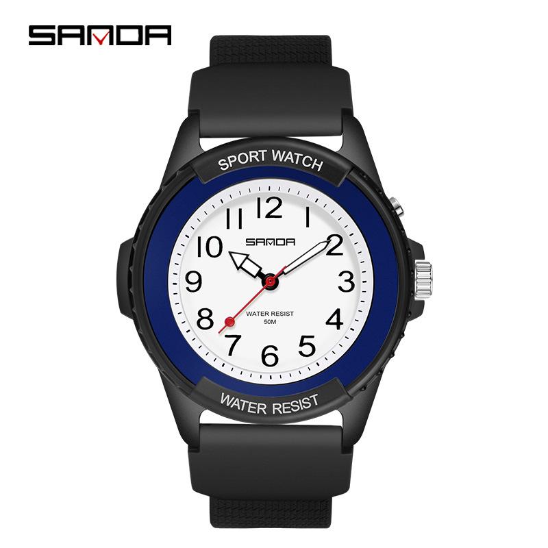 Multicolor Sanda 50M Waterproof Luminous Dial Sport Watch