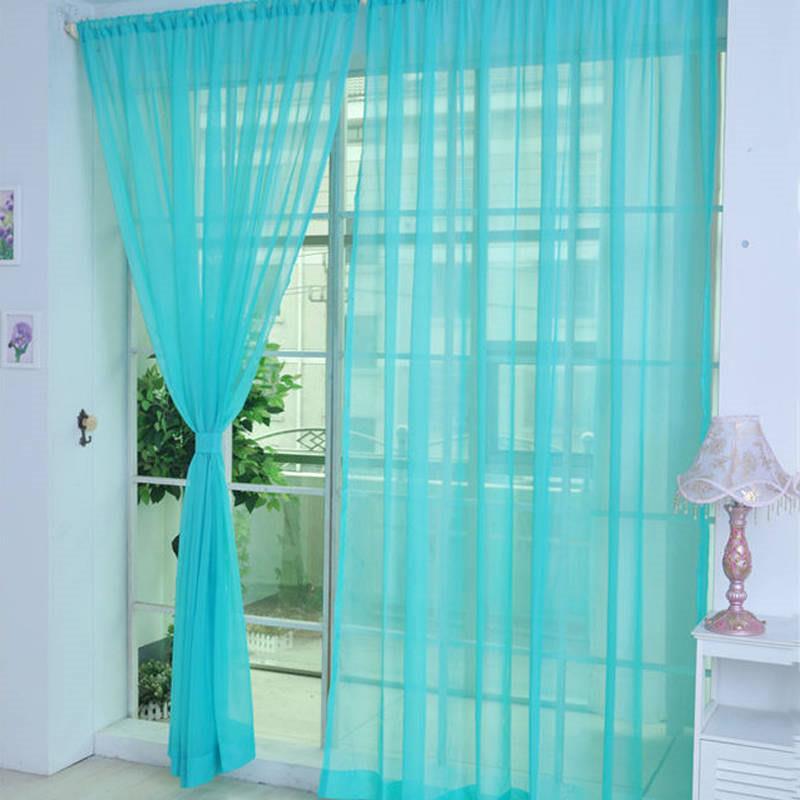 Colorful Floral Tulle Door Window Curtain Sheer Valances Scarf Curtain