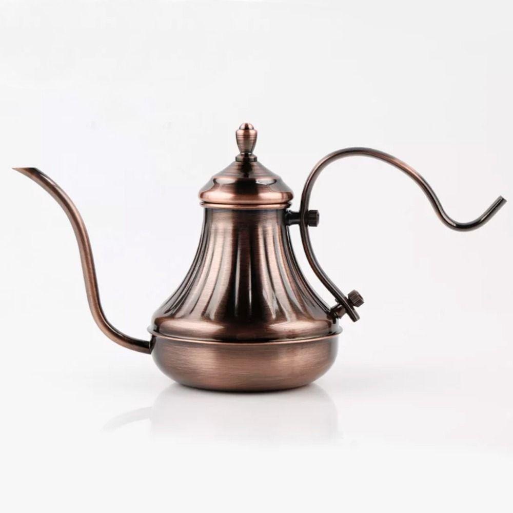 Elegant Coffee Pot Long Mouth Teapot Bronze Drip Kettle  Kitchen