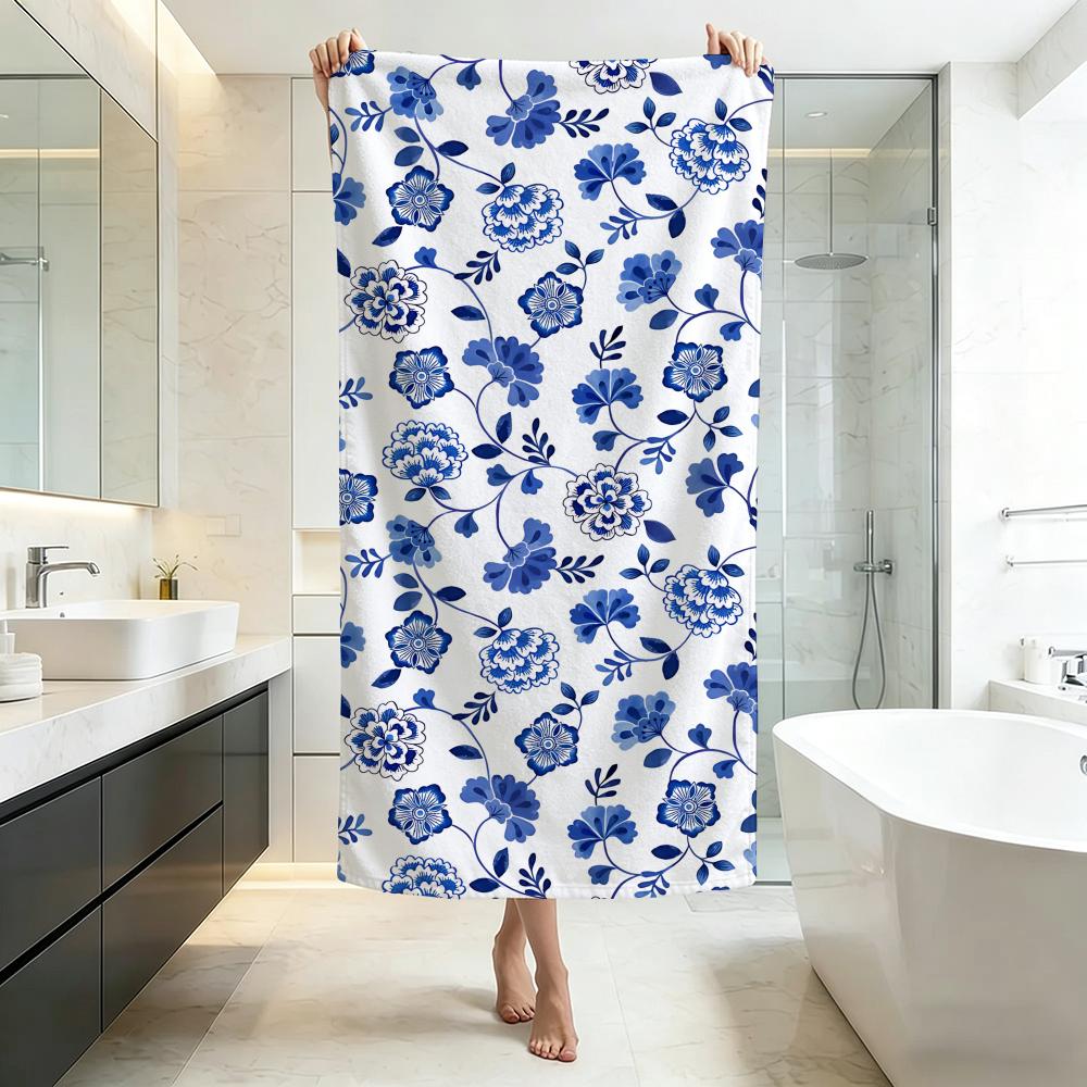 Chinoiserie Floral Towel Five-Star Hotel Quality Eco-Friendly Ultra Soft Thick Towels & Beach Towels