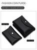 Women's Small Genuine Leather Coin Purse - Top Layer Cowhide Litchi Grain Cover Wallet