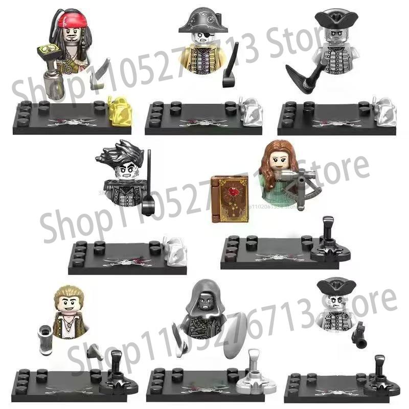 Classic Movie Pirates of the Caribbean Figures Building Blocks Sets Captain Jack Sparrow Davy Jones Accessories Children's Toys