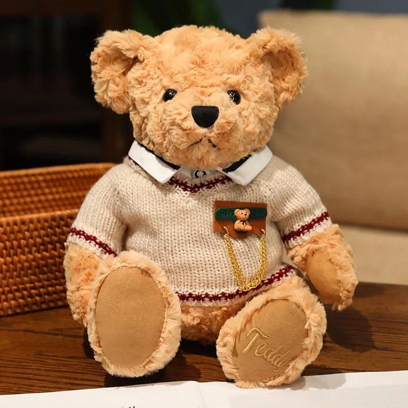 High Quality Soft Teddy Bear Plush Toys Tie Bear Doll T-shirt Paul Teddy Bear  Cute Pillow Animal Cushion Children Birthday Gift