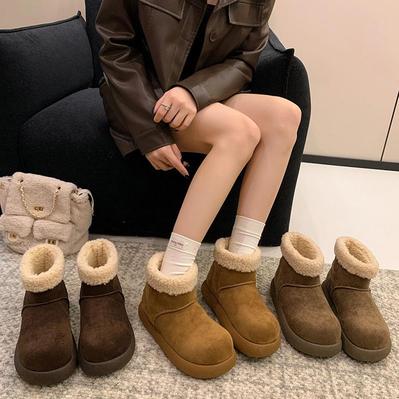 Women's Thick Bottom Fashion Winter Lightweight Warm Anti Cold Snow Boots Non-slip Casual Sneakers Cotton Boots Fur Shoes