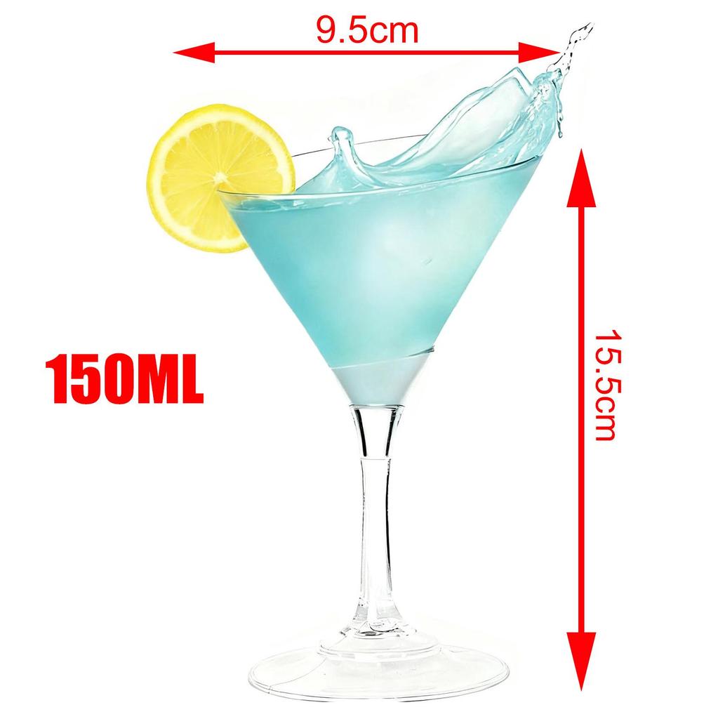 Disposable High-Stemmed Champagne Flute, Dessert Cup, Red Wine, and Cocktail Glass