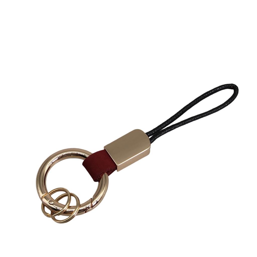 Simulated Leather Keychain With Finger Ring And Adjustable Wrist Strap Trendy Key Holder For Car Keys Organization
