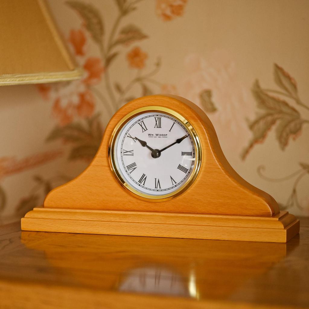 Wm.Widdop Wooden Mantel Clock Napoleon