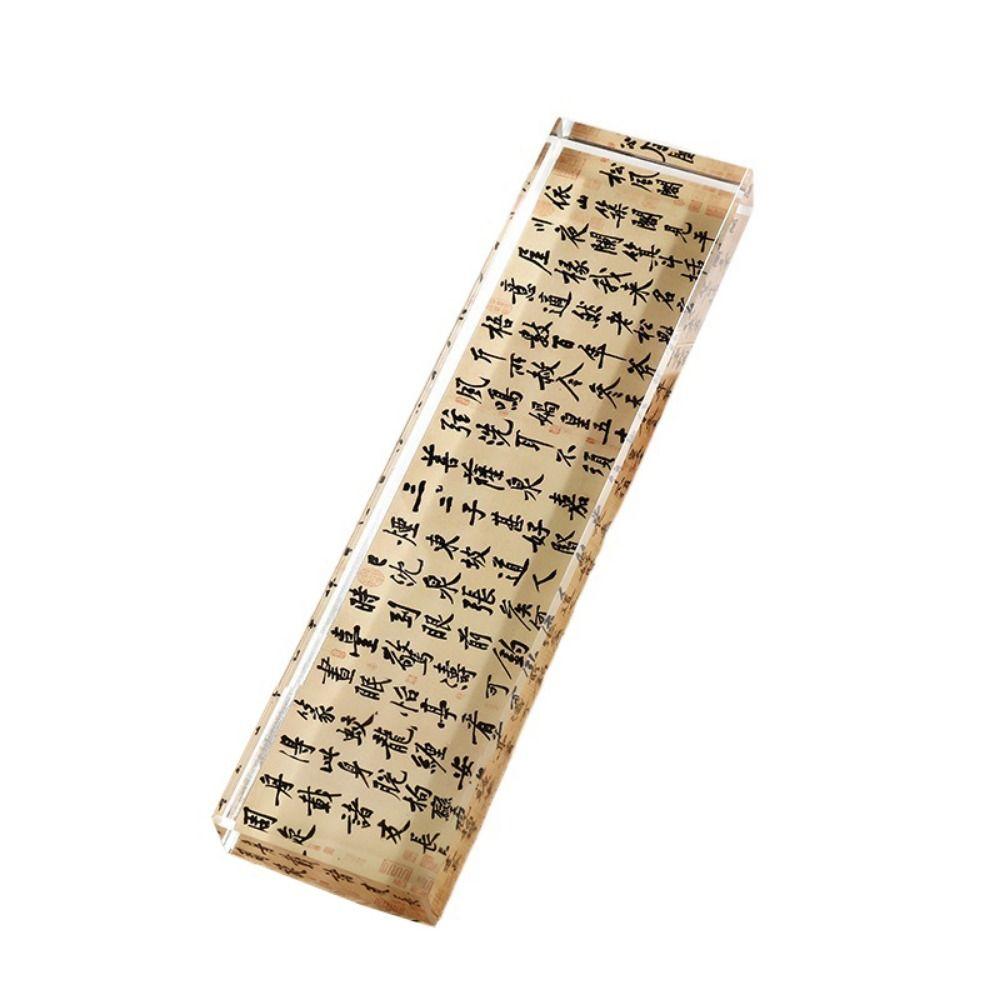 

Pressing Paper Flat Chinese Calligraphy Paperweight Heavy Enough Crystal Weight Ruler Gifts Style 2