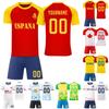 Maple Leaf Soccer Jersey Set for Men, Short Sleeve Sports Uniform, Athletic Shirt and Shorts, Team Number 0, Red and White