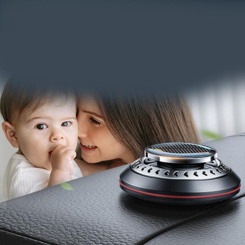 Car Air Freshener,Rotating Solar Aromatherapys Essential Oil Diffuser Scent Car Decoration Interior Accessories