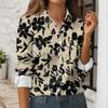 Women's Button Down Prints Shirt Long Sleeve Shirt Business Work Tops Casual With Pockets Jacket